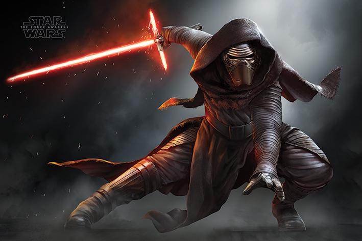 Постер плакат Звёздные Войны Эпизод VII Кайло Рен/Star Wars Episode VII Kylo Ren Crouch 61x91,5 см