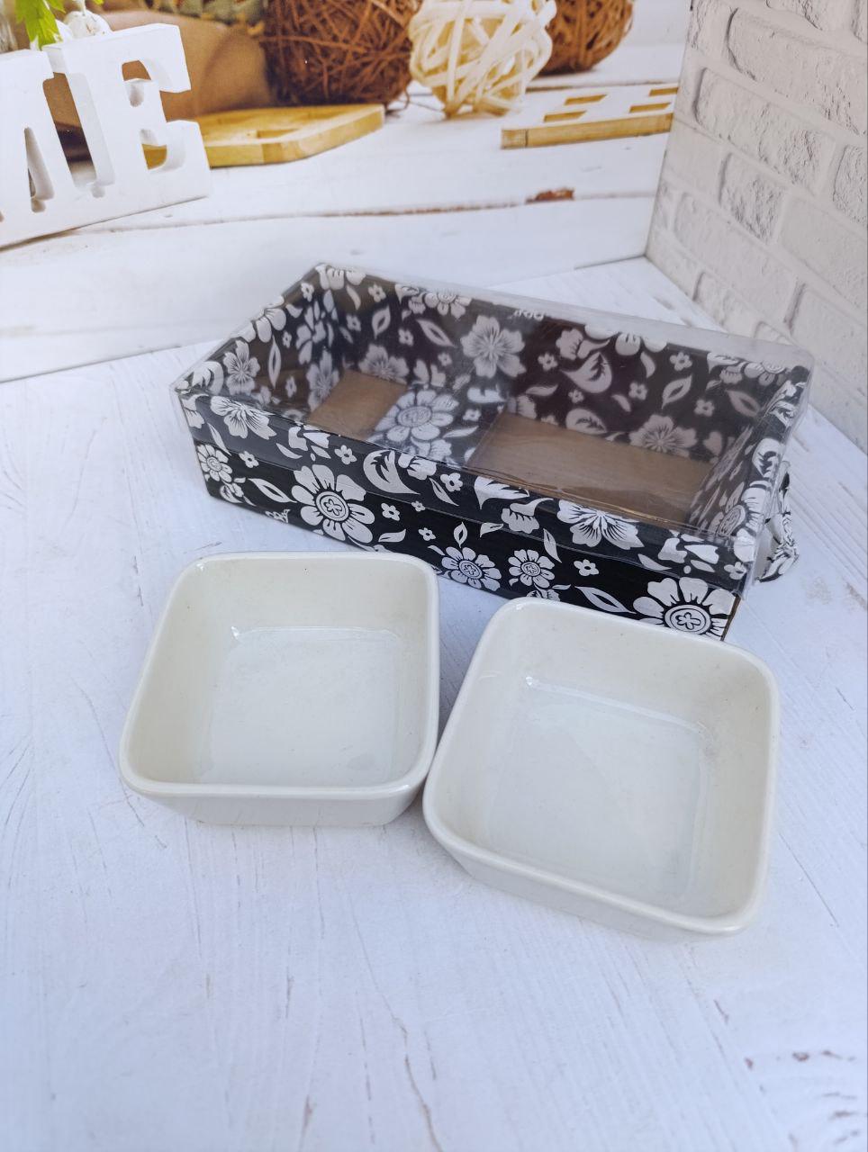 Набор соусниц Stenson фарфор 21х10,5х5,5 см 2 шт. Белый (R91920)