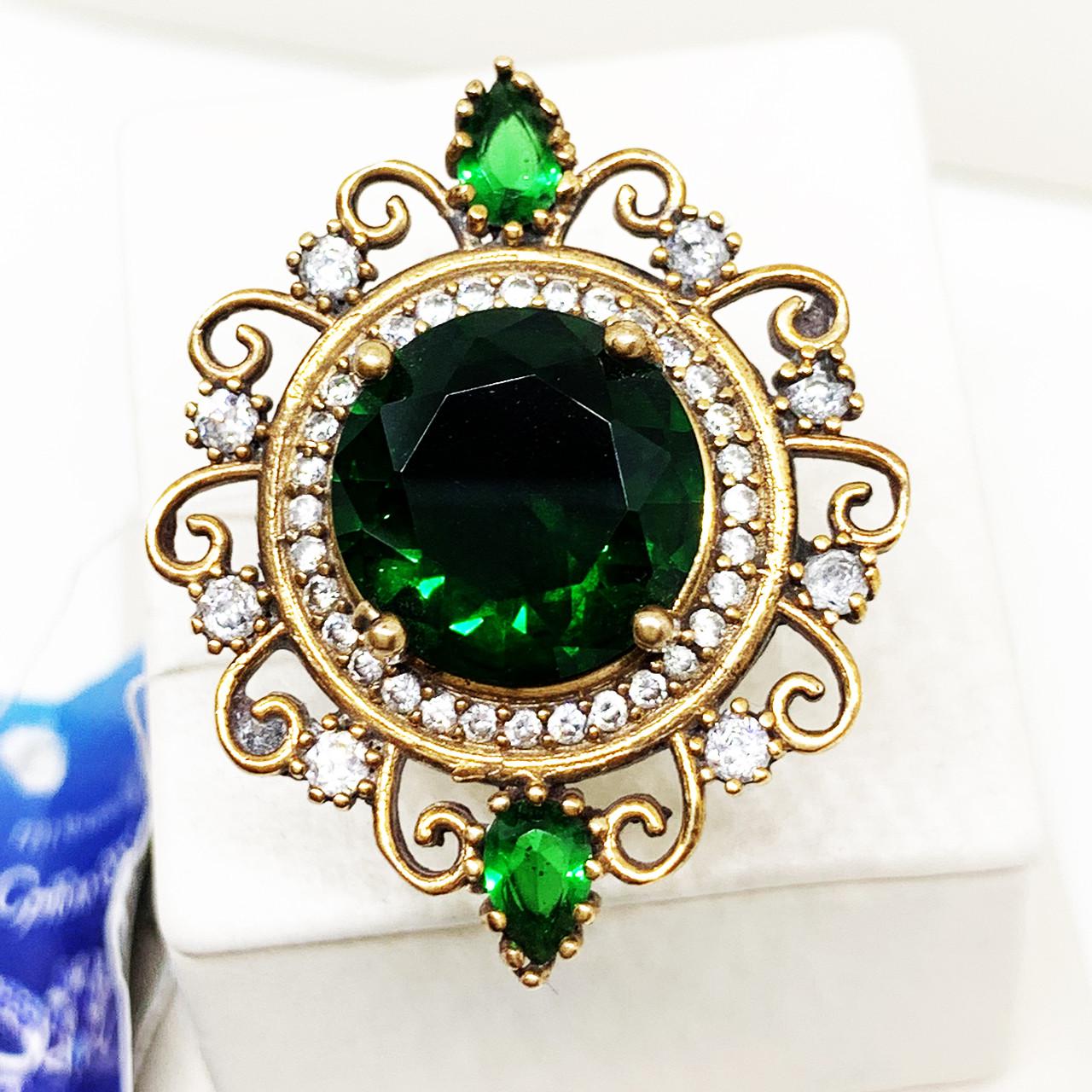 Кольцо серебряное с кубическим цирконием и шпинелью р. 18,5 11,45 г (1597734418) Кольцо серебряное с кубическим цирконием и шпинелью р. 18,5 11,45 г (1597734418)