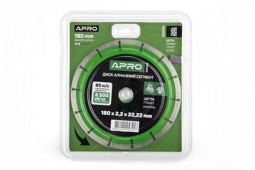 Диск отрезной по бетону Apro сегмент 180х2,2х22,22 мм 16-18% (830063)