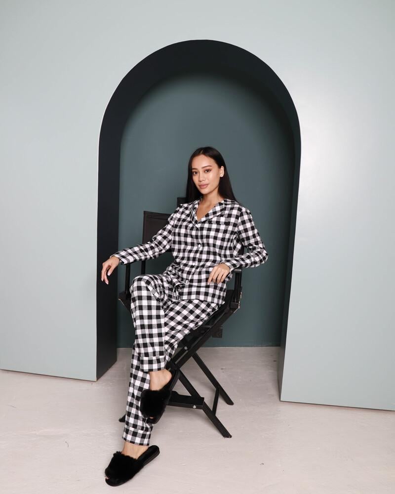 Піжама жіноча Модельєр 7879 р. 46 Чорно-білий (11387) - фото 3 Піжама жіноча Модельєр 7879 р. 46 Чорно-білий (11387) - фото 3