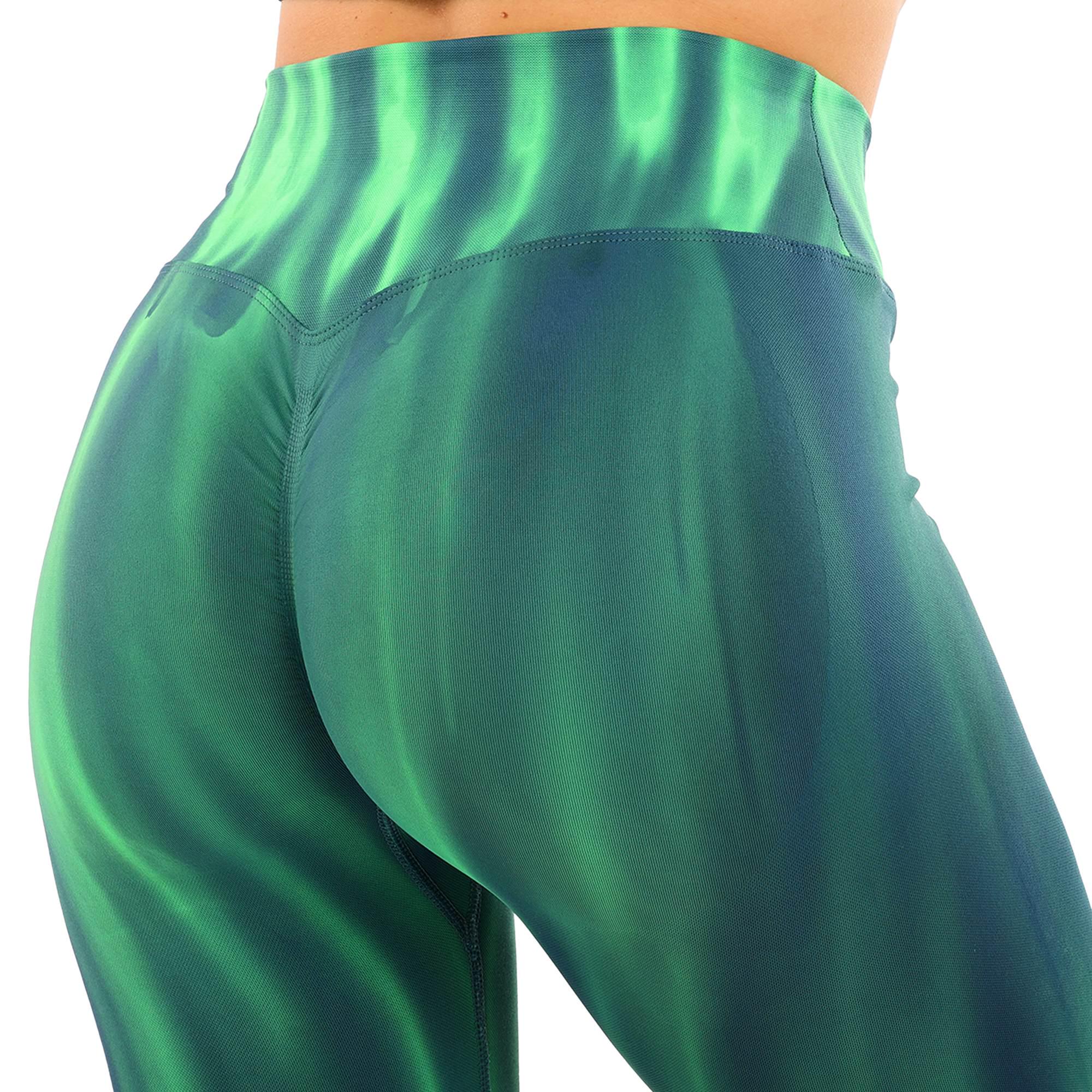 Лосины женские DOMINO 9753 бесшовные с эффектом пуш-ап с разводами S Зеленый (9753_Зеленый_S) - фото 5