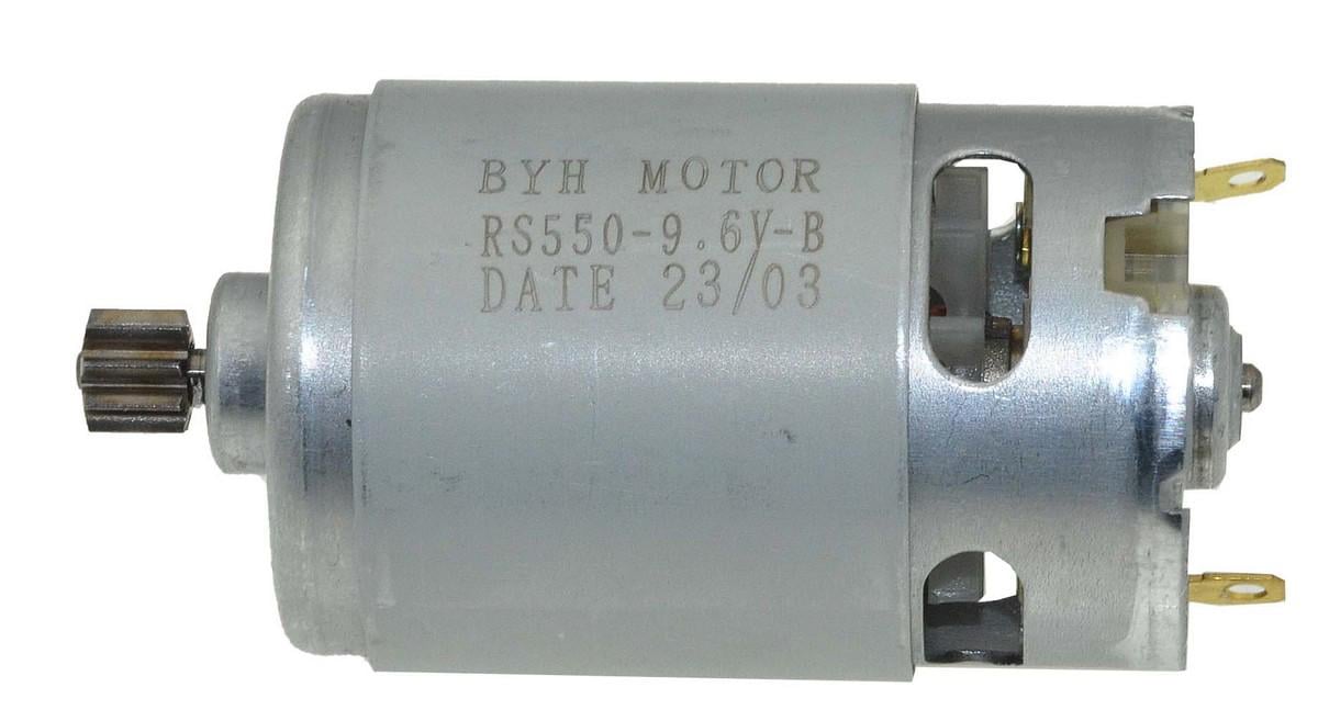 Двигатель шуруповерта 9,6В 9,6V d 37 мм h57мм шестерня d 8 мм 9-з прямо