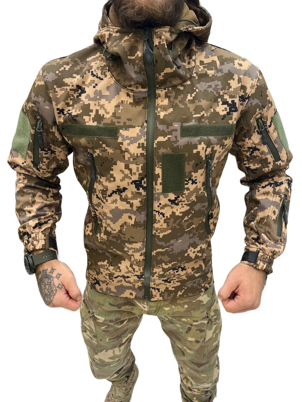 Куртка для военных демисезонная Softshell 20306 S Пиксель - фото 1