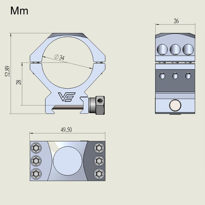 Кріплення Vector Optics X Accu Low Profile Picatinny Rings на Weaver 34 мм (SCTM-52) - фото 4 Кріплення Vector Optics X Accu Low Profile Picatinny Rings на Weaver 34 мм (SCTM-52) - фото 4