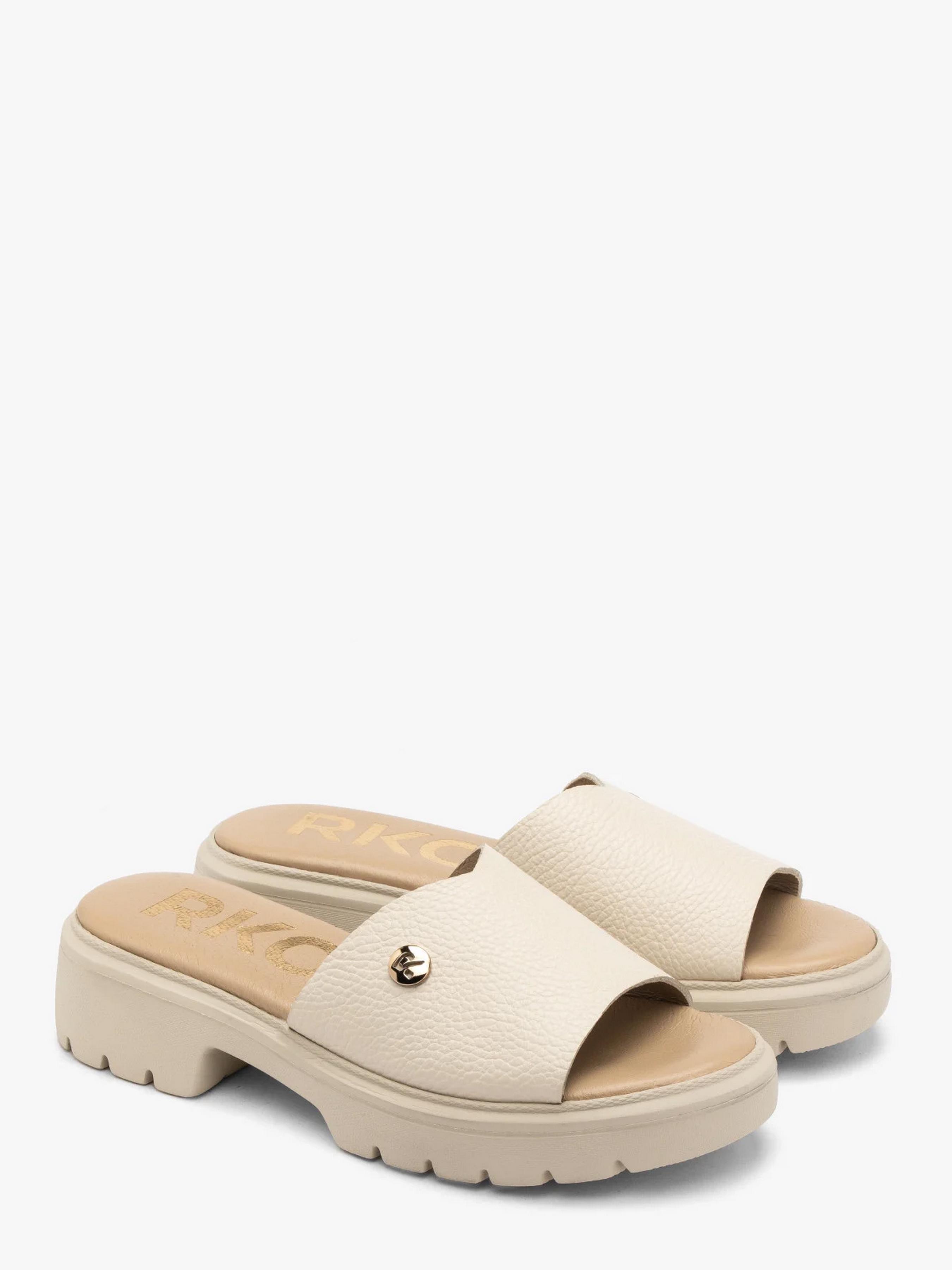 Шлепанцы женские кожаные на платформе RYLKO р. 36 Кремовый (1IGI3_P1 _6NJ)