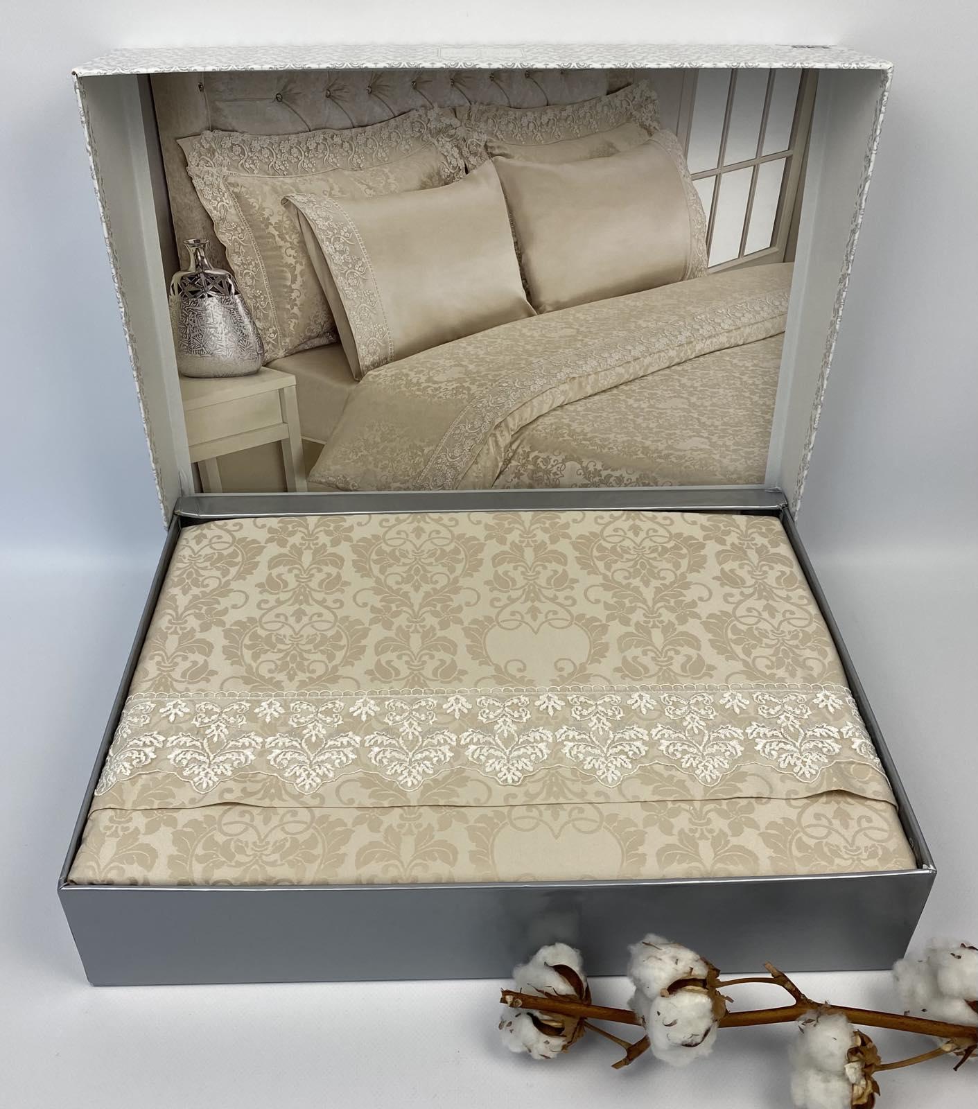 Постільна білизна Maison D'or Pearl Gupped Linens сатин/бамбук 200х220 см Beige (CN18933)