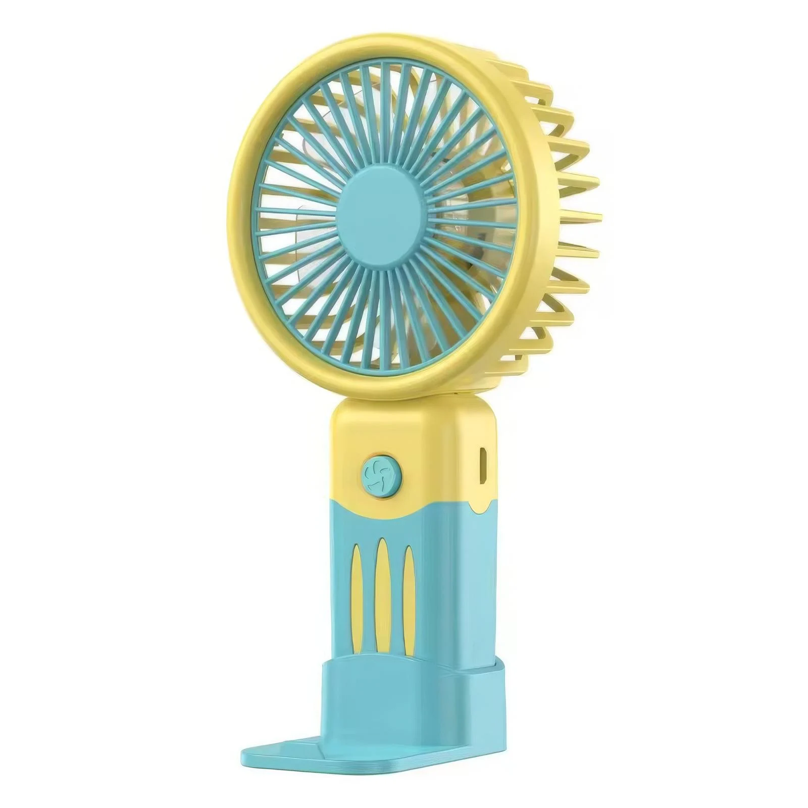 Вентилятор акумуляторний JX-991 USB з тримачем для смартфону 2 Вт Синій (ML-04461)