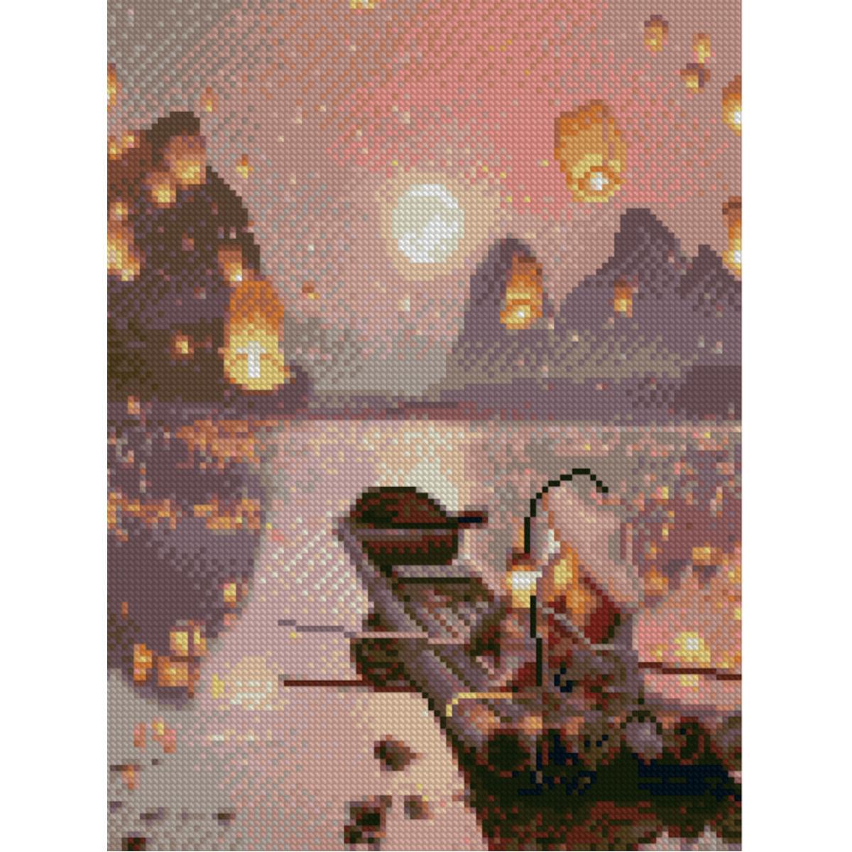 Алмазная мозаика Strateg Фантастический вечер 30х40 см (Str-HX282)