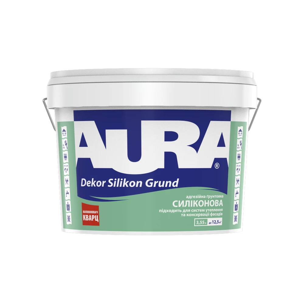 Грунтовка с кварцевым песком Aura Dekor Silikon Grund адгезионная 2,5 л (2568973231)