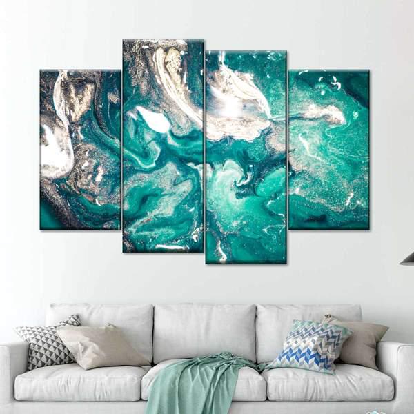 Модульная картина KIL Art Морская абстракция из четырех частей 89x56 см (M4_M_77)