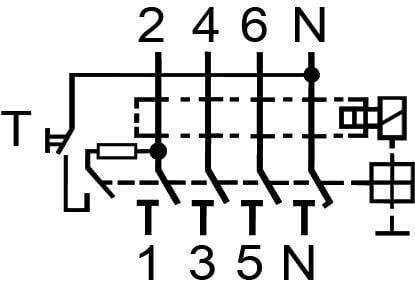 Пристрій захисного відключення ETI EFI-P4 3P+N 40А 100мА тип АС (2061622) - фото 3