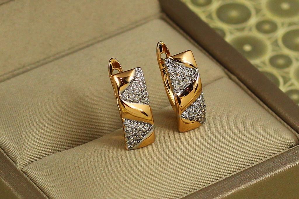 Серьги Xuping Jewelry прибой с родием 1,6 см Золотистый (2572062027)