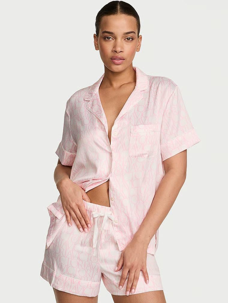 Пижама Victoria's Secret Signature Satin Short Pajama Set S Розовый (27303347) Пижама Victoria's Secret Signature Satin Short Pajama Set S Розовый (27303347)