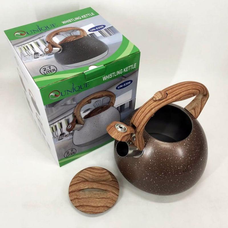 Чайник Unique UN-5306 со свистком 2,7 л Brown (tf5895) - фото 7 Чайник Unique UN-5306 со свистком 2,7 л Brown (tf5895) - фото 7