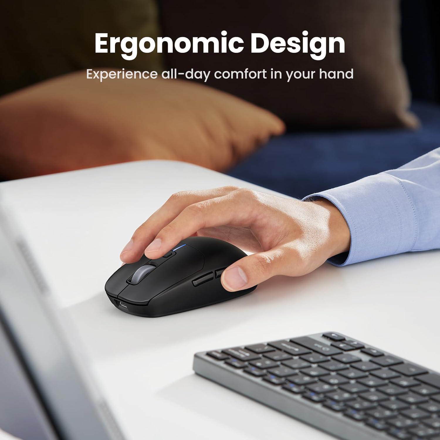 Мышка беспроводная UGREEN Bluetooth 5.0/2.4G с USB-приемником 5000 DPI 6 програ мм ируемых Черный (90539) - фото 12 Мышка беспроводная UGREEN Bluetooth 5.0/2.4G с USB-приемником 5000 DPI 6 програ мм ируемых Черный (90539) - фото 12