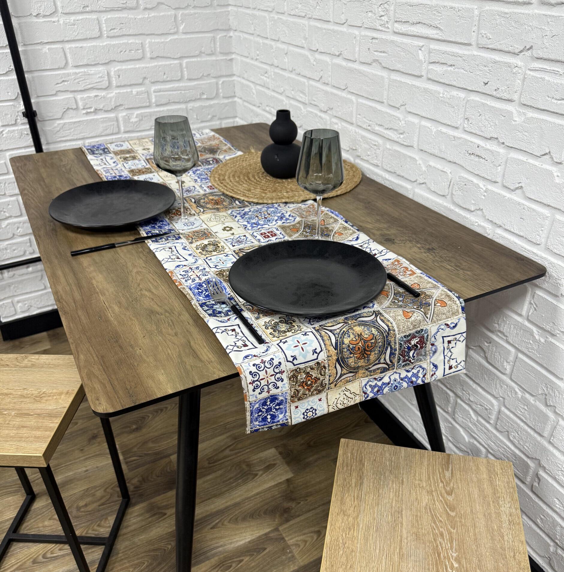 Дорожка на стол Comfort Home Spanish tiles водоотталкивающая с тефлоновым покрытием 140x40 см