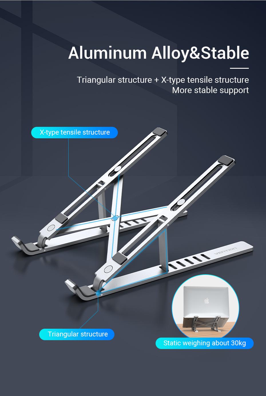 Підставка Vention для ноутбуку металева складана Сірий (KDLI0) - фото 5 Підставка Vention для ноутбуку металева складана Сірий (KDLI0) - фото 5