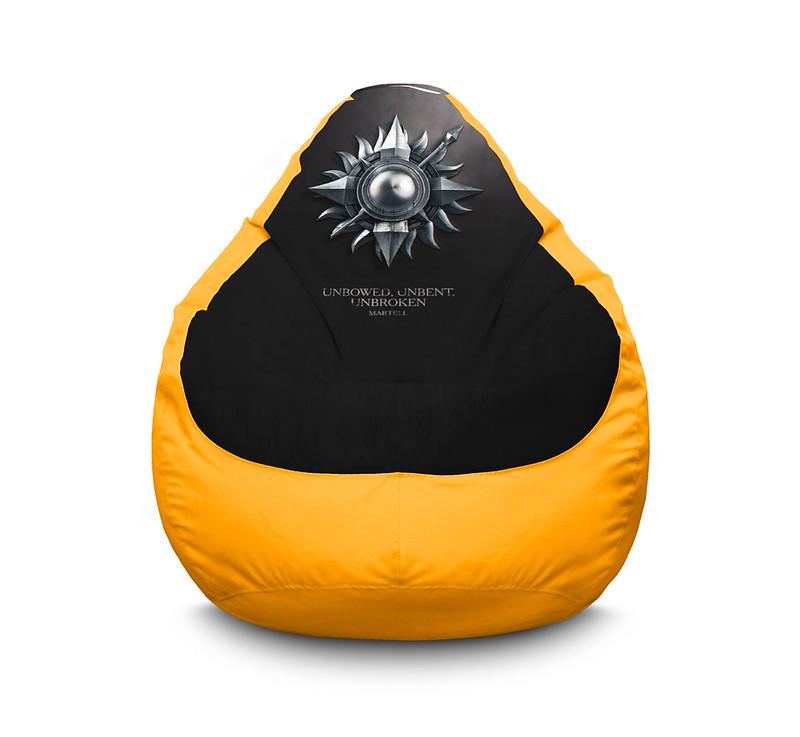 Крісло мішок iPuff Game of Thrones Unbowed unbent unbroken Оксфорд XL 80x110 см Жовтий Крісло мішок iPuff Game of Thrones Unbowed unbent unbroken Оксфорд XL 80x110 см Жовтий