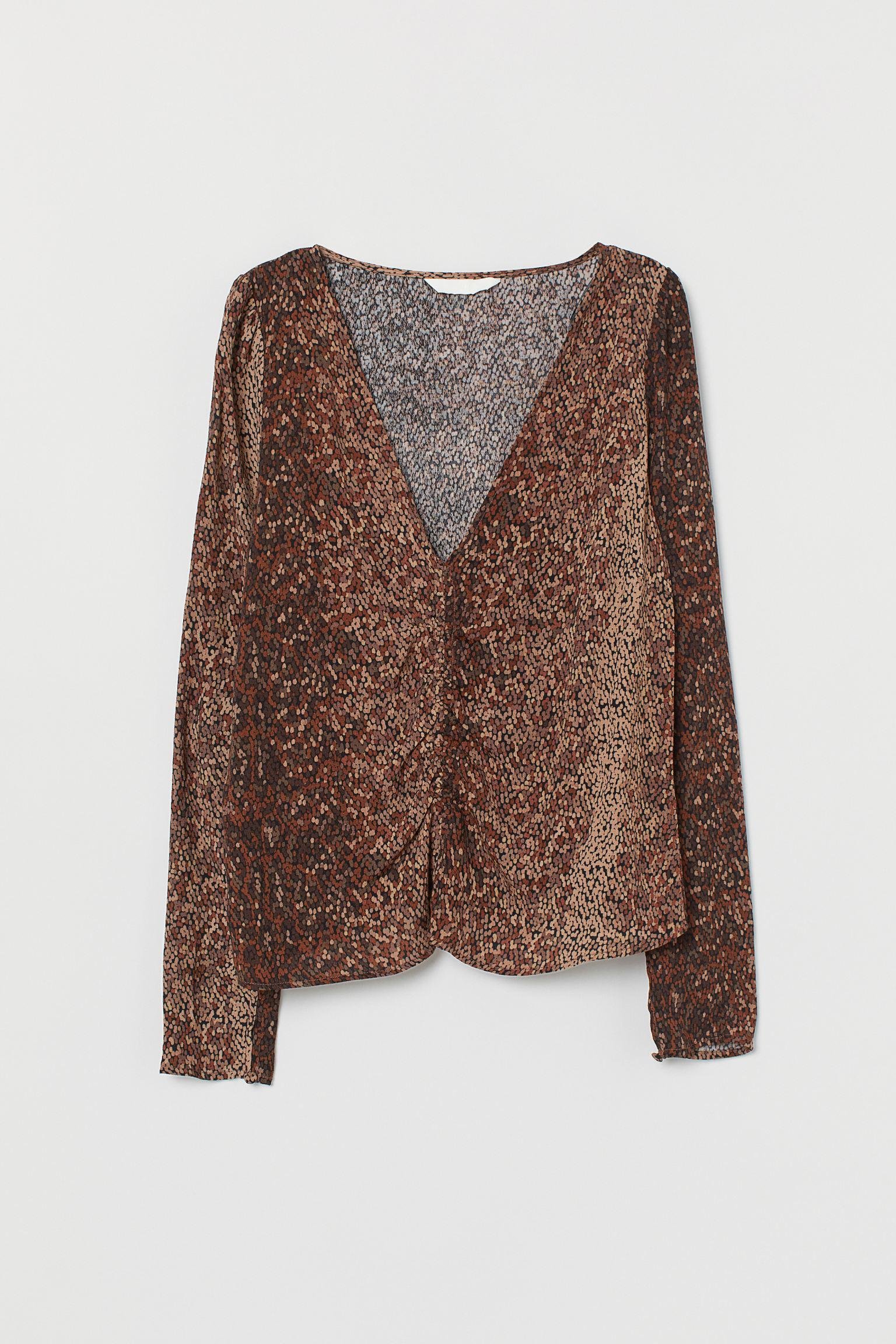 Блуза H&M р. 38 Коричневый (10118059760)