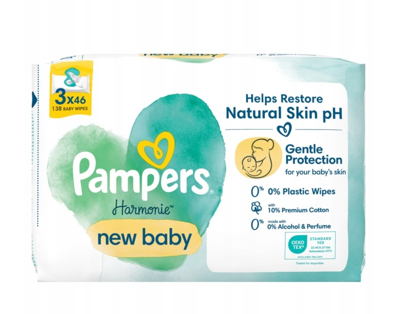 Вологі серветки дитячі Pampers New Baby для делікатного догляду за шкірою 3 уп. по 46 шт. (56000) Вологі серветки дитячі Pampers New Baby для делікатного догляду за шкірою 3 уп. по 46 шт. (56000)