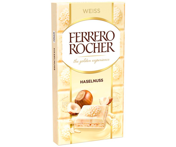 Шоколад белый Ferrero Rocher с фундуком 90 г (23464713)