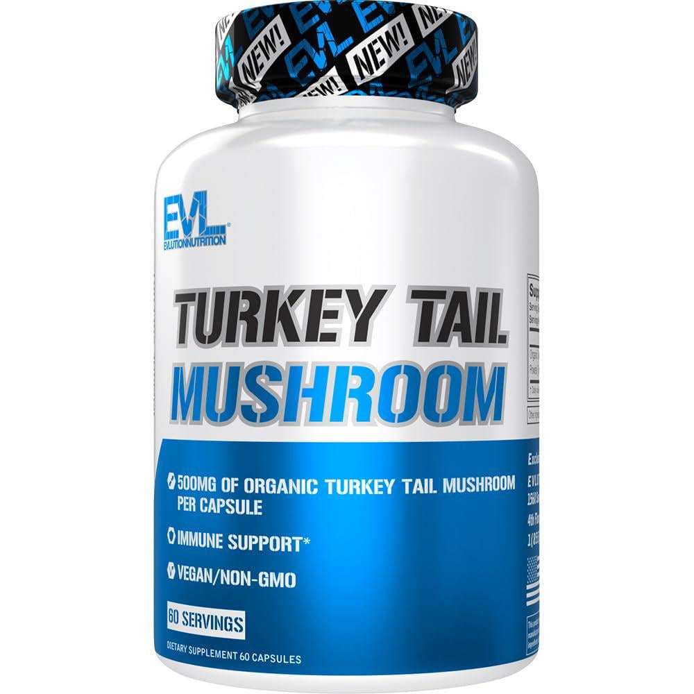 Разноцветный трутовик Evlution Nutrition Turkey Tail Mushroom 500 мг 60 кап.