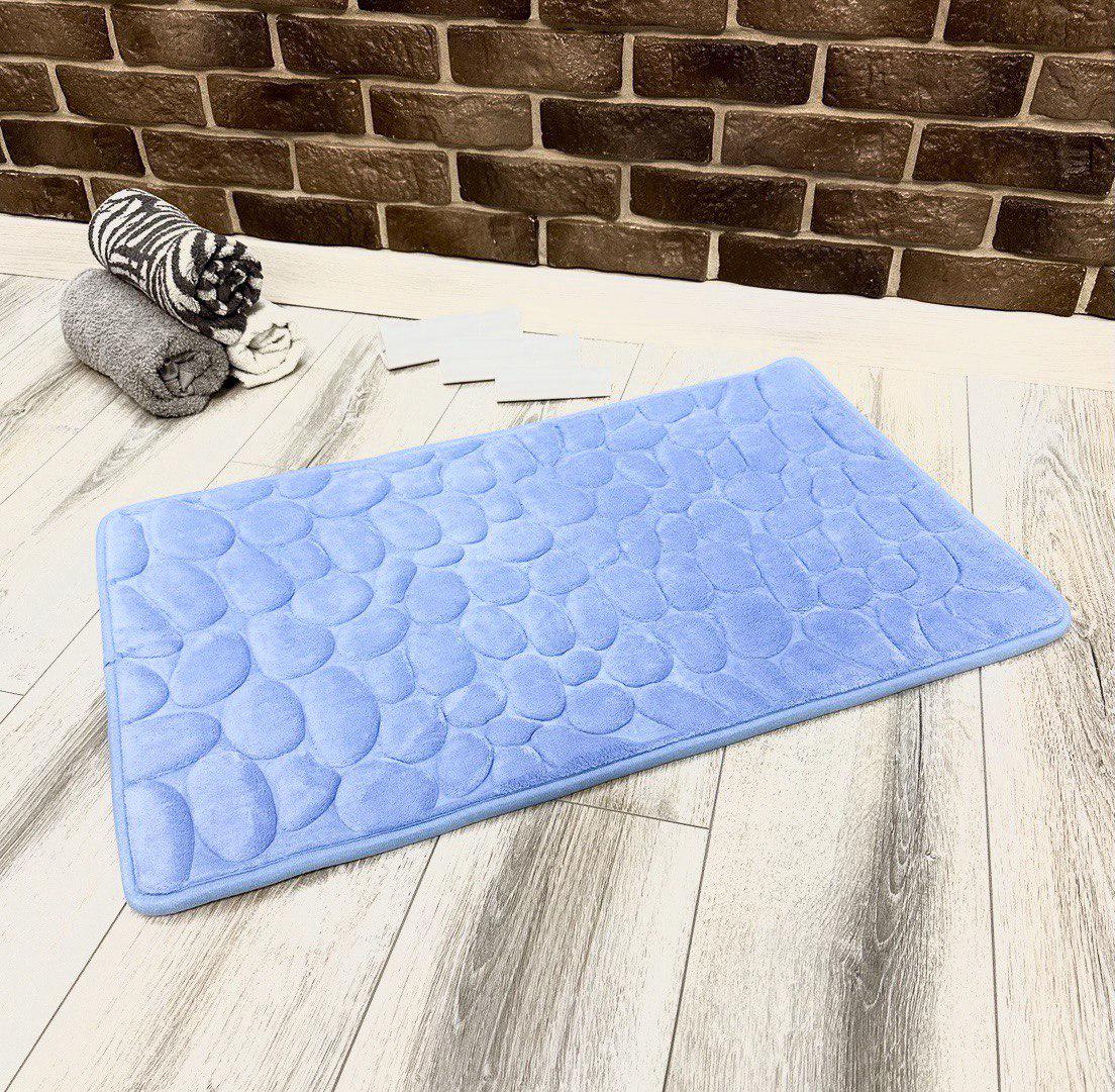 Коврик для ванной Stone Premium Memory Foam 80х50 см Голубой (KS0009) - фото 4 Коврик для ванной Stone Premium Memory Foam 80х50 см Голубой (KS0009) - фото 4