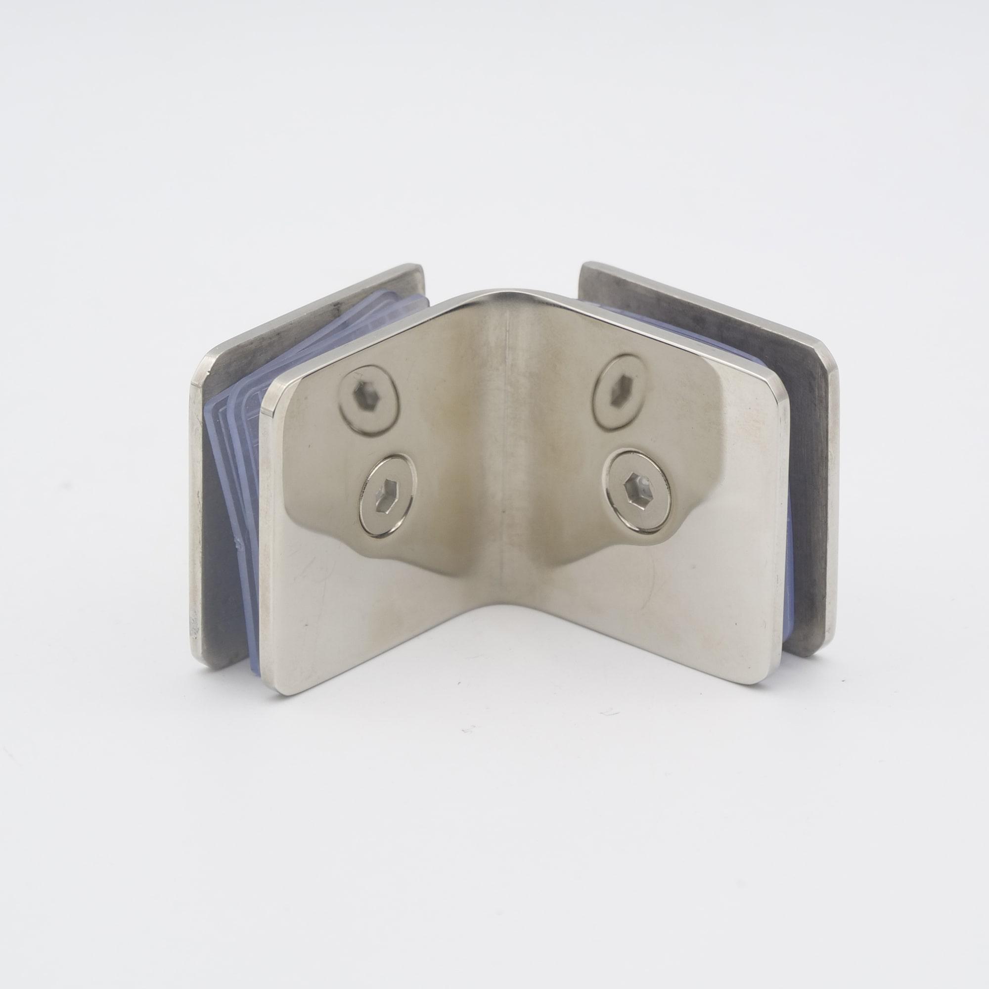 Стеклодержатель стекло/стекло 90 градусов полированная нержавеющая сталь - фото 2 Стеклодержатель стекло/стекло 90 градусов полированная нержавеющая сталь - фото 2