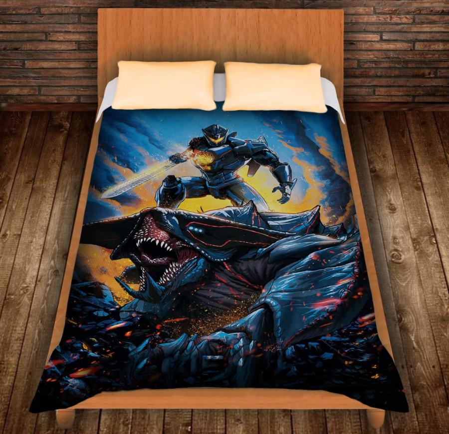 Плед с 3D принтом Тихоокеанский Рубеж Егерь против Кодю 150x200 см (epi_0402)