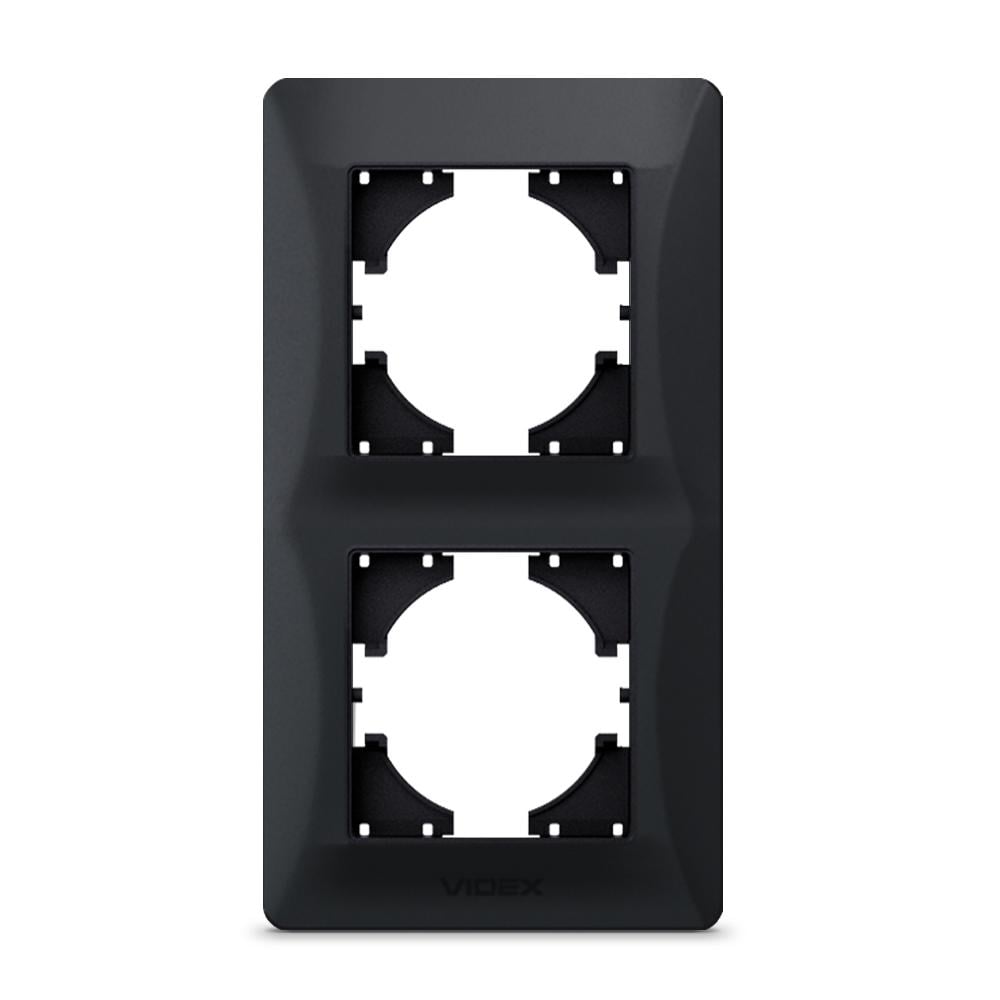 Рамка для розетки Videx Binera на 2 места вертикальная Черный графит (13095) Рамка для розетки Videx Binera на 2 места вертикальная Черный графит (13095)