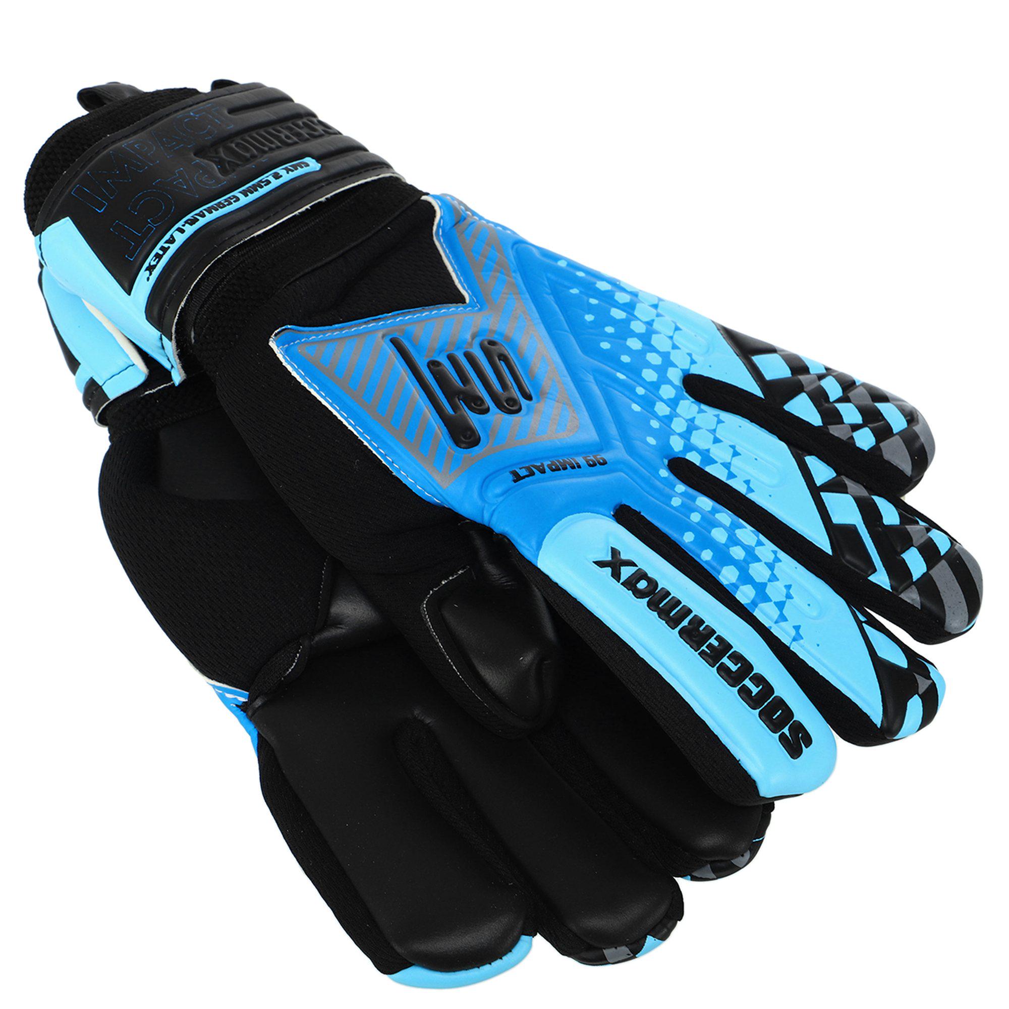 Вратарские перчатки SOCCERMAX GK-4317 р. 9 Синий/Голубой - фото 3