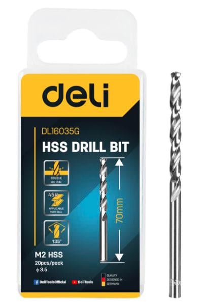 Свердло Deli Tools EDL16035G Hss D3,5 мм (27206921)