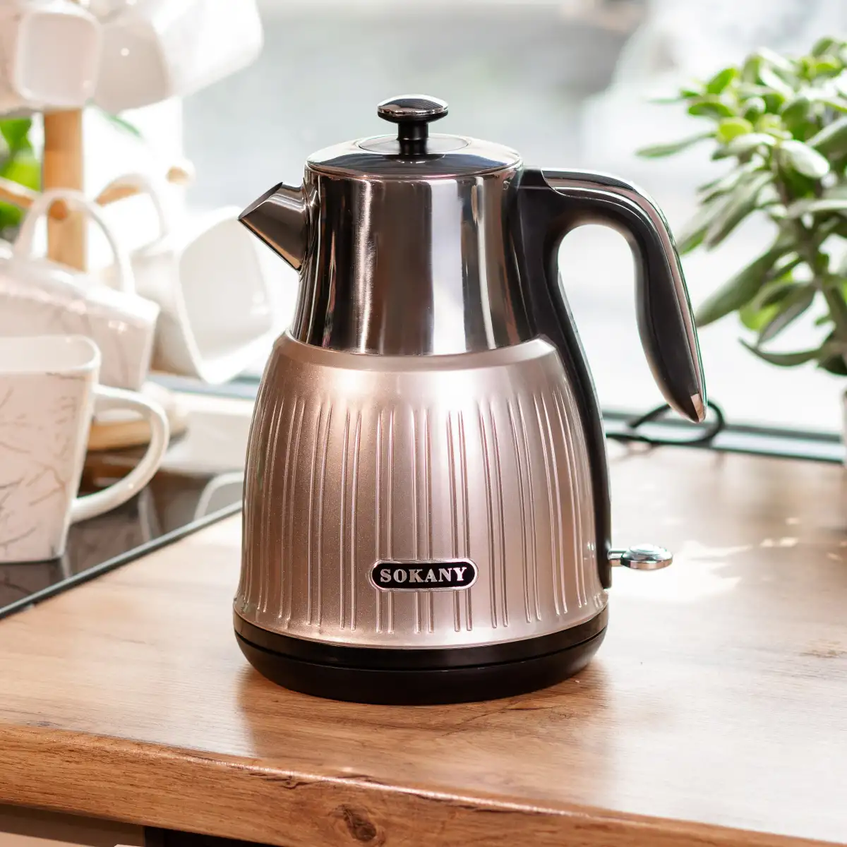 Электрочайник бесшумный Sokany SK-SH-1055 из нержавеющей стали 1,6 л Розовый металлик (118-107-SKSH1055) - фото 2 Электрочайник бесшумный Sokany SK-SH-1055 из нержавеющей стали 1,6 л Розовый металлик (118-107-SKSH1055) - фото 2