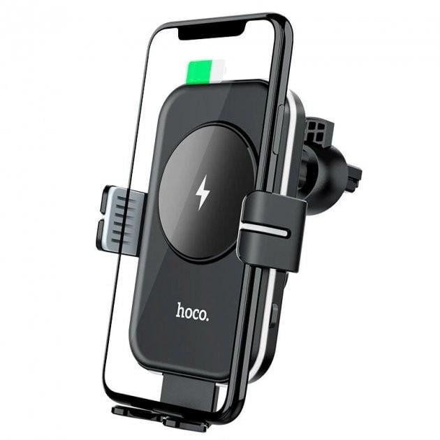 Автодержатель Hoco Buddy smart with wireless charging car holder CA80 для телефона 5-15W Black