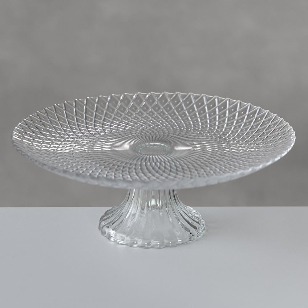 Тортовница стеклянная Хрустальный узор 25,5х9,5 см (9269-015)