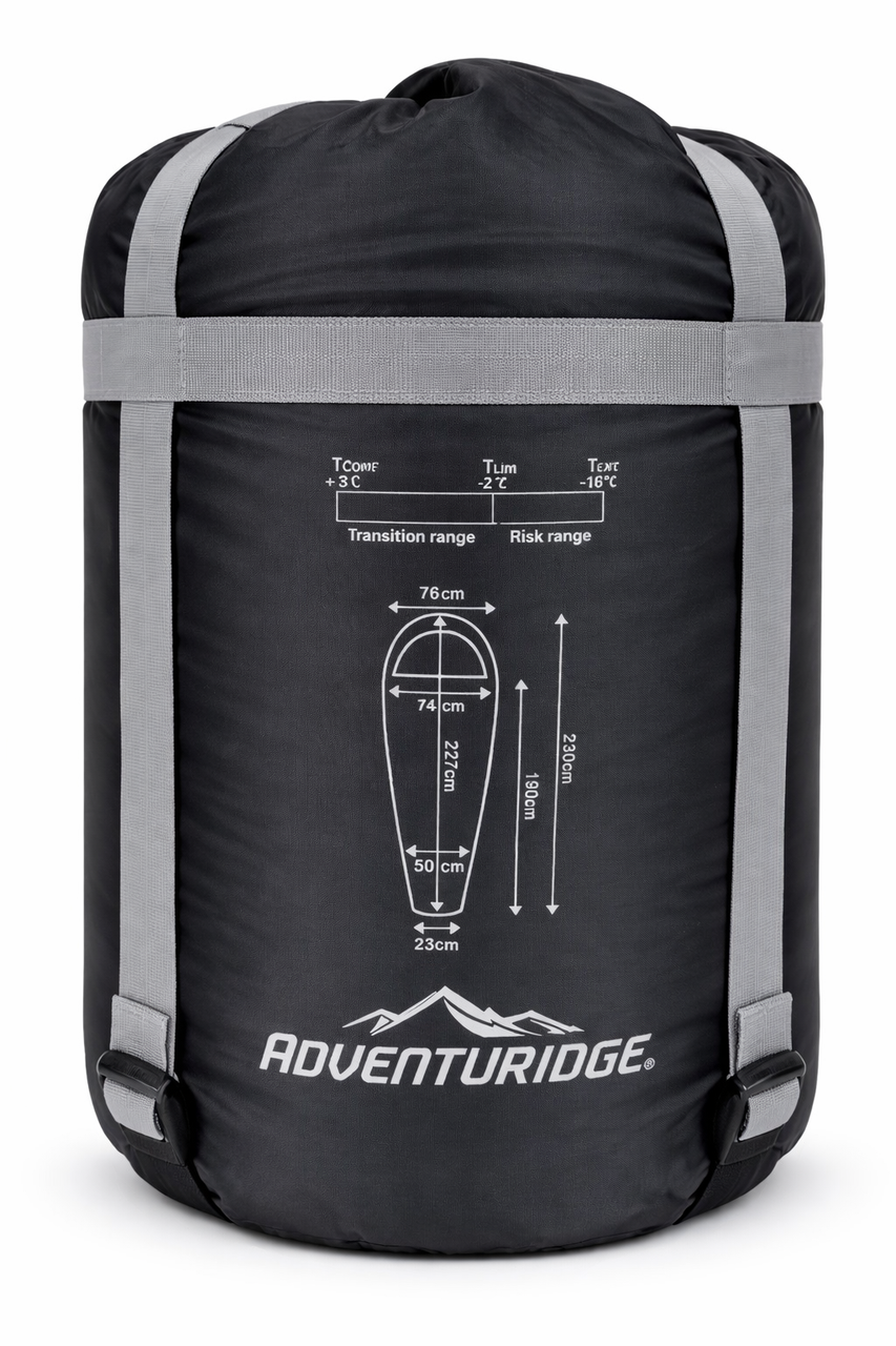 Спальник Adventuridge Весна-осень +3°C полиэстер Серый