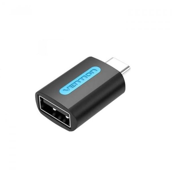Переходник-адаптер Vention USB-C Male - USB 2.0 Female 3А Черный (CDTB0)