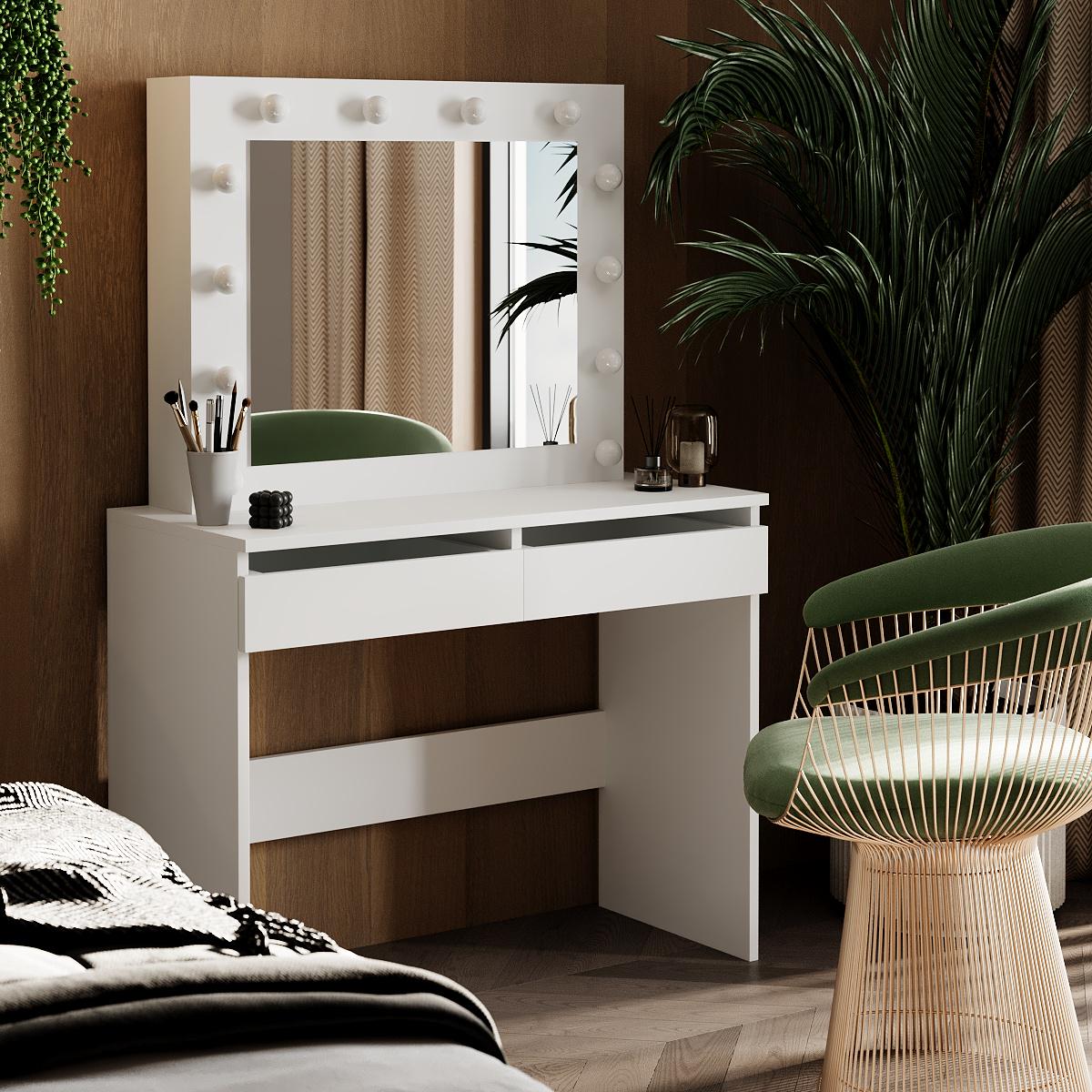 Туалетный столик Malta 940х430х1400 мм Белый бриллиант (GATB32010100000) - фото 4 Туалетный столик Malta 940х430х1400 мм Белый бриллиант (GATB32010100000) - фото 4