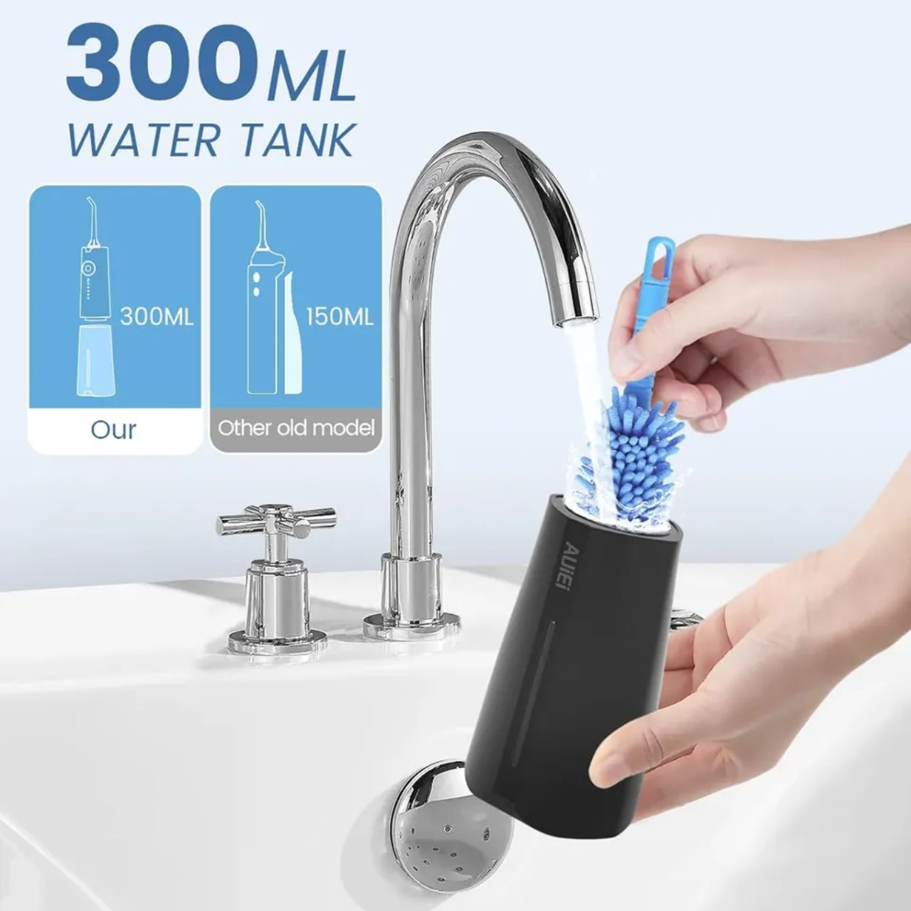 Ирригатор беспроводной AUIEI Water Flosser 300 мл 8 насадок 5 режимов IPX7 для дома и путешествий (Y205) - фото 5 Ирригатор беспроводной AUIEI Water Flosser 300 мл 8 насадок 5 режимов IPX7 для дома и путешествий (Y205) - фото 5