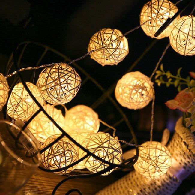 Гирлянда-шарики 4 м от сети с соединителем теплый Белый (SZ-13515-07)