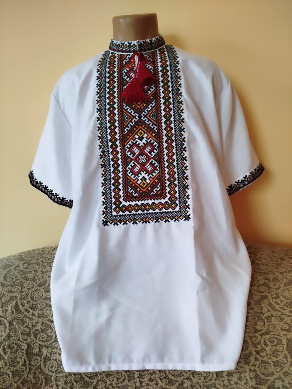 Вишита сорочка для чоловіків Гуцульська на короткий рукав р. 52 (2675049806)