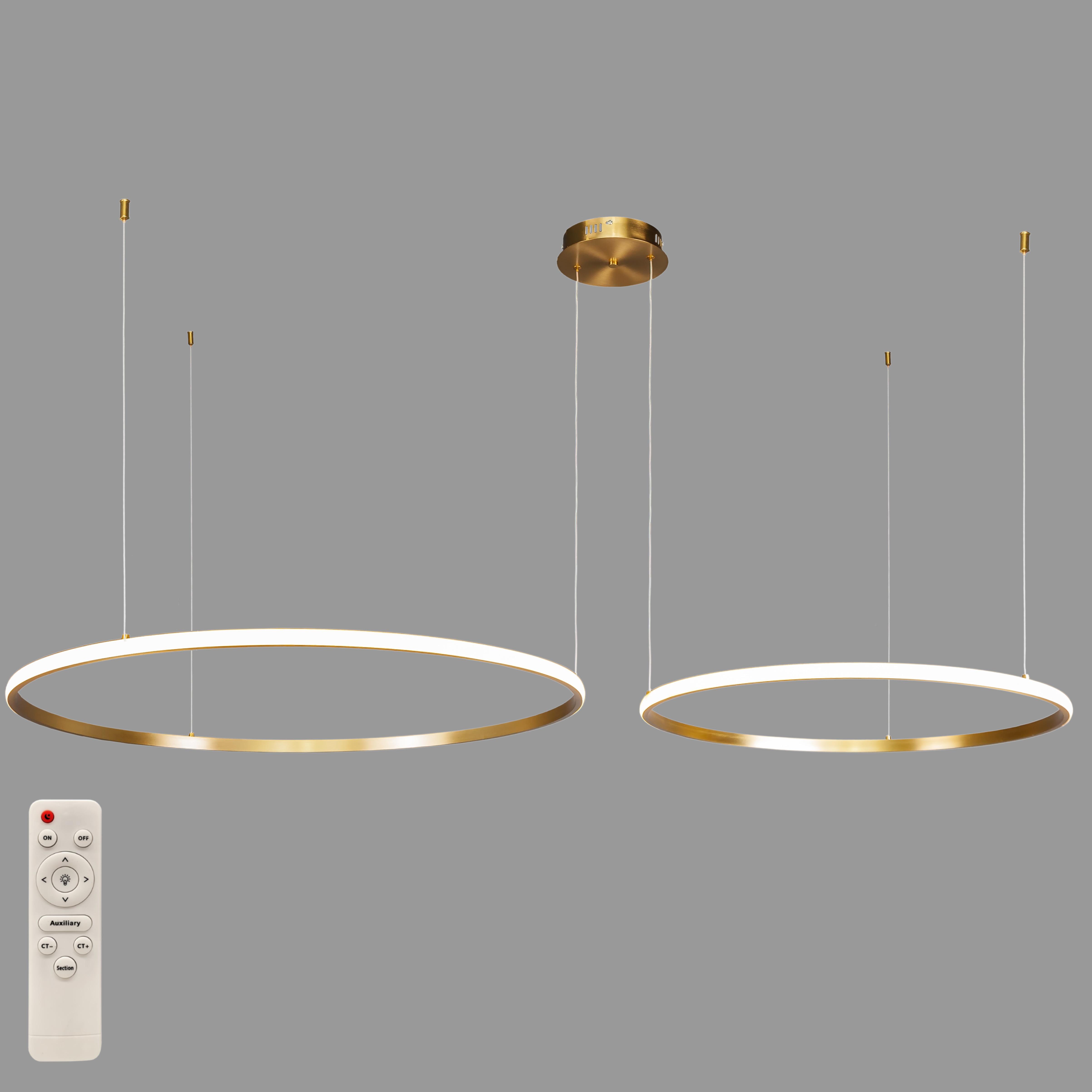 Люстра Circle кольцевая светодиодная двойная 60х80 см Бронзовый (52-9833-2B BRONZE LED 600+800)