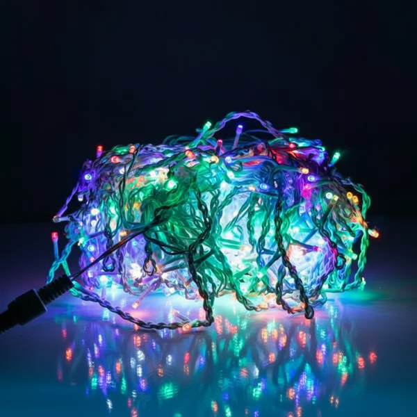 Гирлянда сетевая Бахрома уличная 36 м 600 LED диодов от сети Белый нить Разноцветный (36MWML)