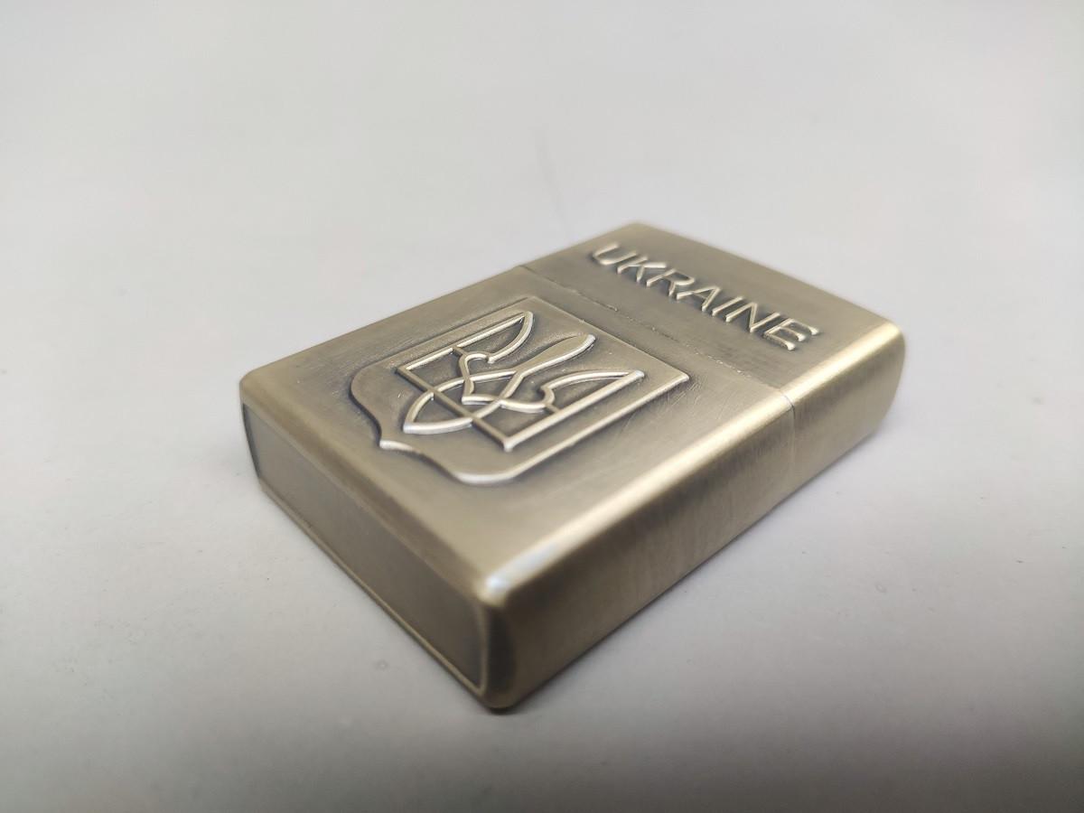 Зажигалка бензиновая Star Lighters Герб Украины Бронзовый (ch00073) - фото 3