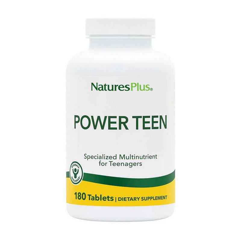 Вітаміни для підлітків з метилфолатом і метилкобаламіном Natures Plus Power Teen 180 табл.