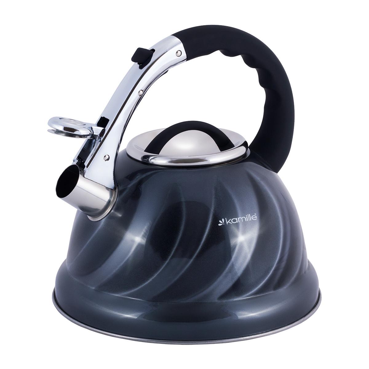 Чайник Kamille 3 л из нержавеющей стали Серый KM-0690NSR - фото 2 Чайник Kamille 3 л из нержавеющей стали Серый KM-0690NSR - фото 2