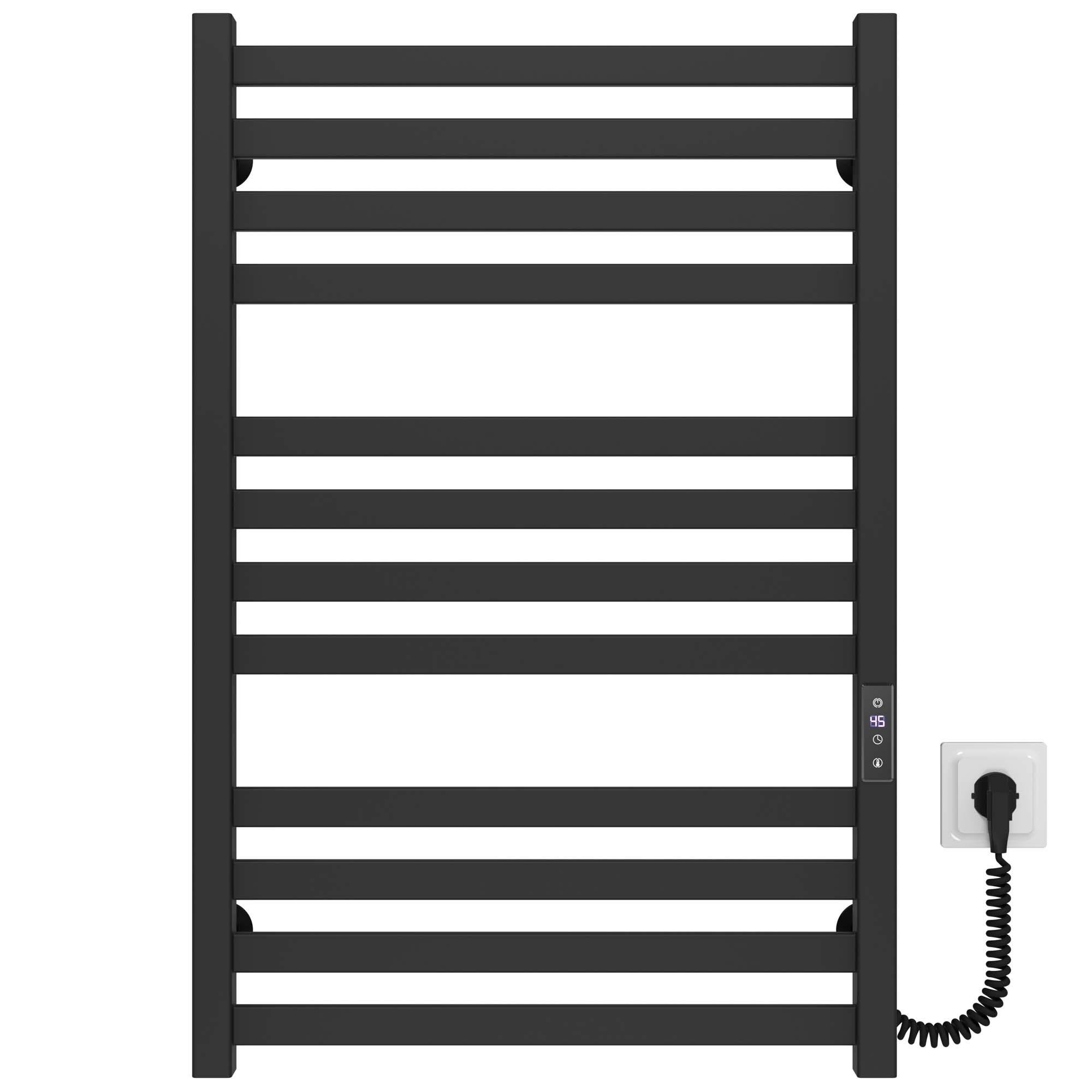 Полотенцесушитель электрический Deffi Magnus П12 JD04 правое подключение нержавеющая сталь 600х800 мм Черный (A.MA.80.60.12.E.B.R.2)