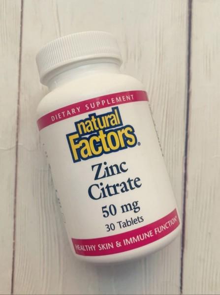 Цитрат цинка Natural Factors 50 мг 30 таблеток (346086013)