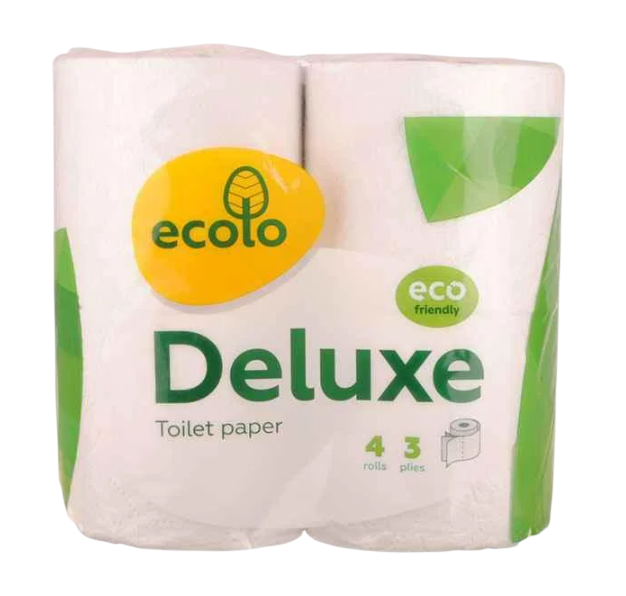 Туалетная бумага Ruta 4 шт. Ecolo deluxe 150 отрывов Белый (245866)